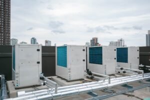 HVAC equipment on a roof